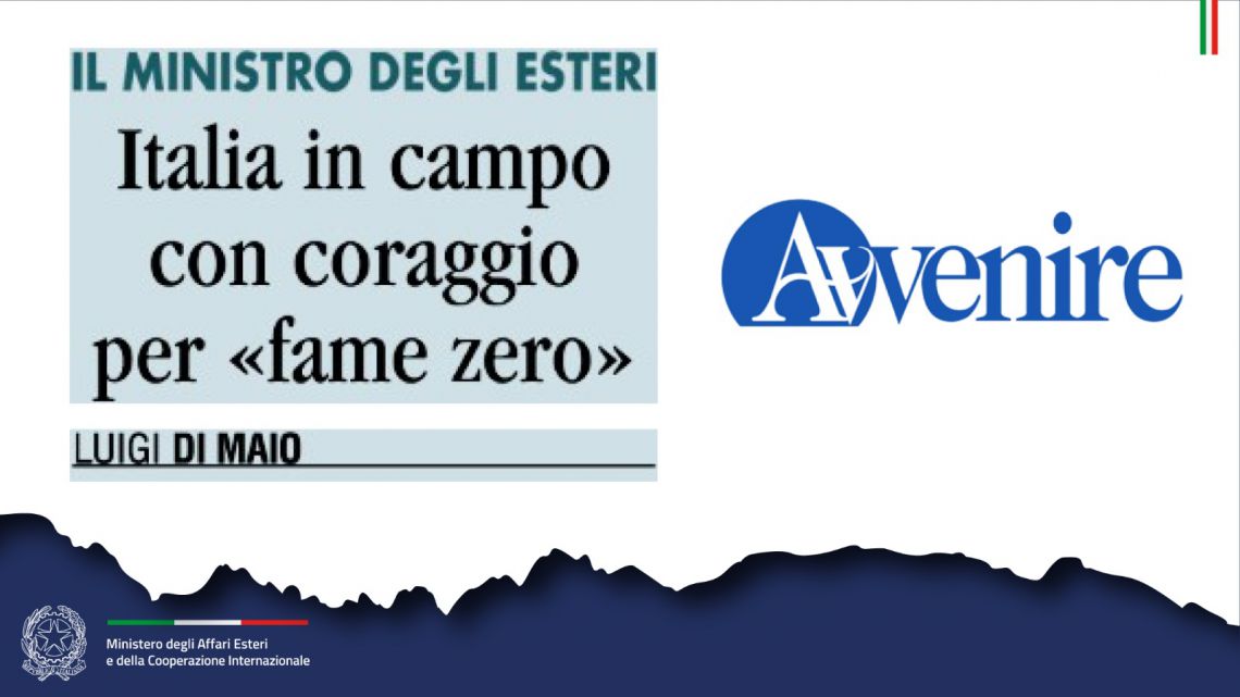 Di Maio: Italia in campo con coraggio per «fame zero» (Avvenire) - Vimarsana News