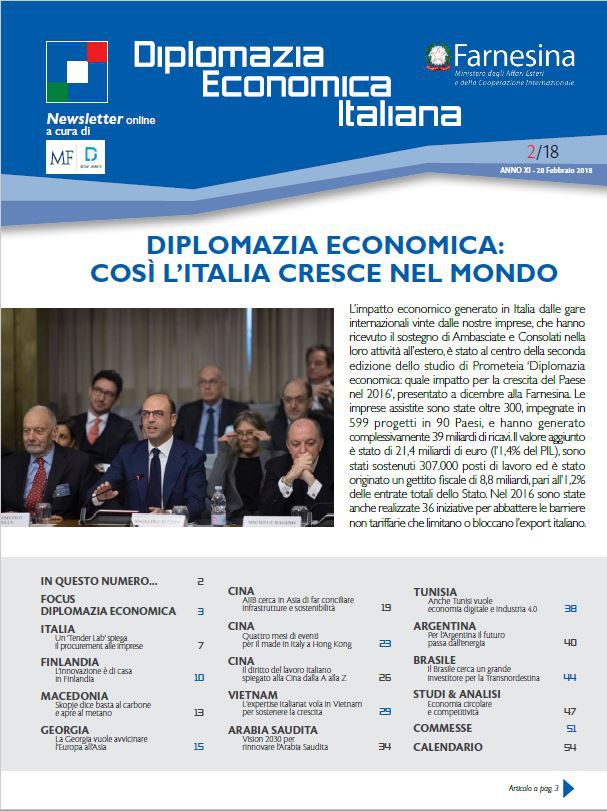 MF Dow Jones News – DG Promozione Sistema Paese numero 2 – 2018-Diplomazia Economica: così l’Italia cresce nel mondo