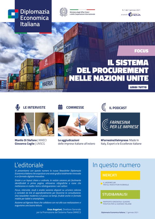 Agenzia Nova – DG Promozione Sistema Paese numero 1 – 2021-Il Sistema del Procurement nelle Nazioni Unite