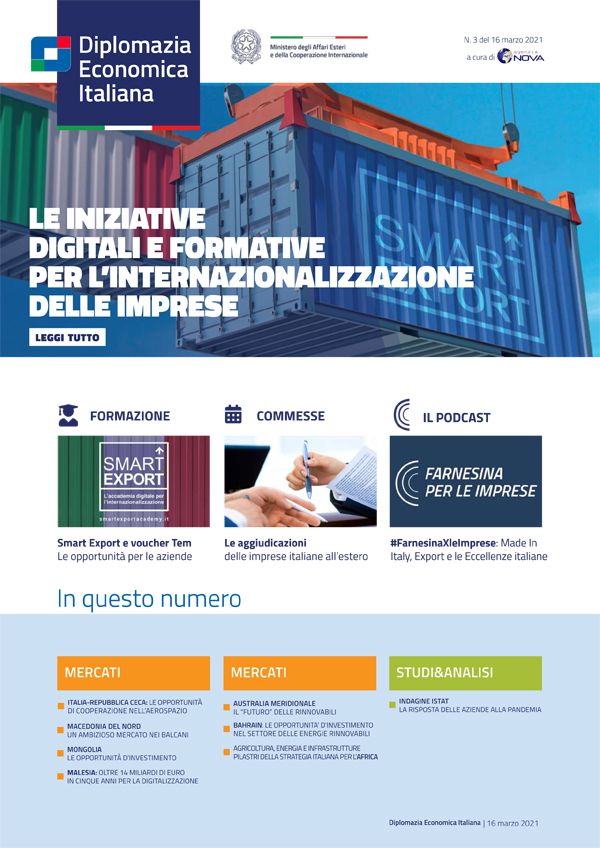 Agenzia Nova – DG Promozione Sistema Paese numero 3 – 2021-Le iniziative digitali e formative per l’internazionalizzazione delle imprese