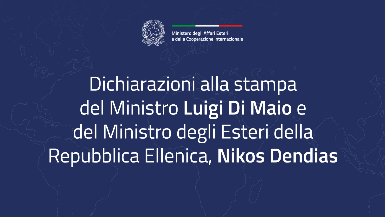 Dichiarazioni alla stampa Di Maio-Dendias