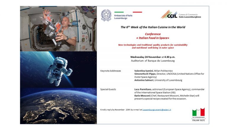 Lussemburgo, la cucina italiana arriva sulla Luna