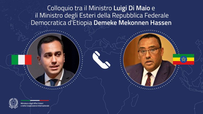 Colloquio telefonico del Ministro Luigi Di Maio con l’omologo etiope.