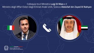 Colloquio telefonico del Ministro Luigi Di Maio con il Ministro emiratino Abdullah bin Zayed Al Nahyan