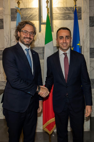 Incontro del Ministro Luigi Di Maio con il Ministro degli Affari Esteri argentino, Santiago Cafiero