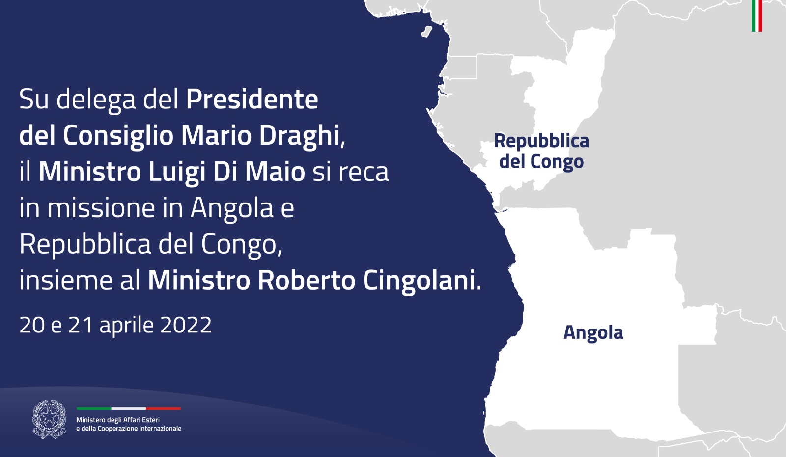 Missione del Ministro Di Maio in Angola e Repubblica del Congo