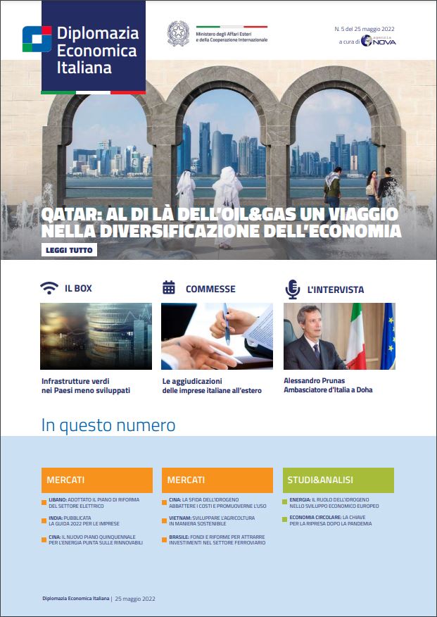 Agenzia Nova – DG Promozione Sistema Paese numero 05-2022 – Qatar: al di là dell’oil&gas un viaggio nella diversificazione dell’economia