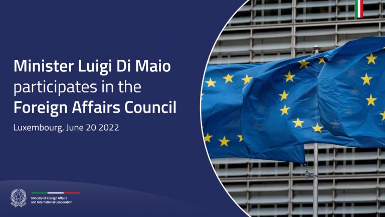 Minister Luigi Di Maio participates in the Foreign Affairs Council