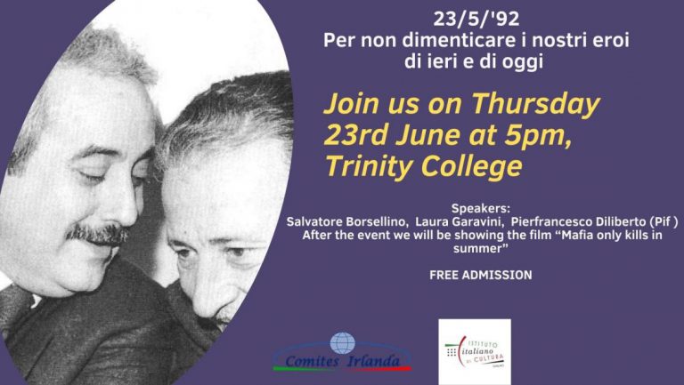 Proiezione a Dublino per ricordare Falcone e Borsellino