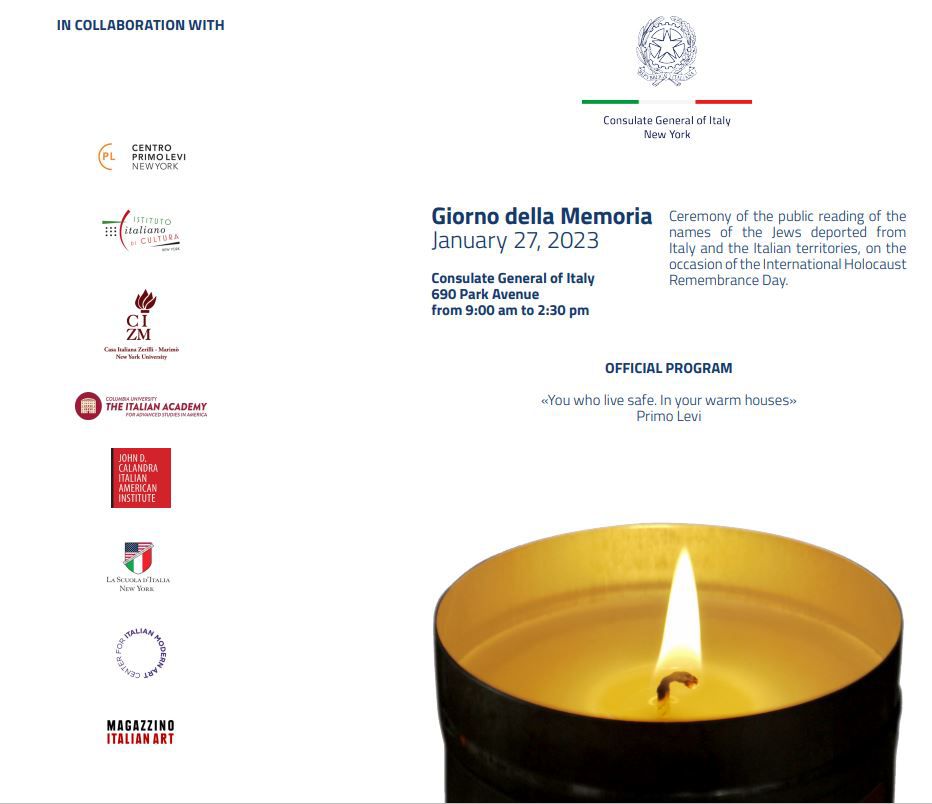 A New York la tradizionale cerimonia della lettura dei nomi degli ebrei deportati dall’Italia