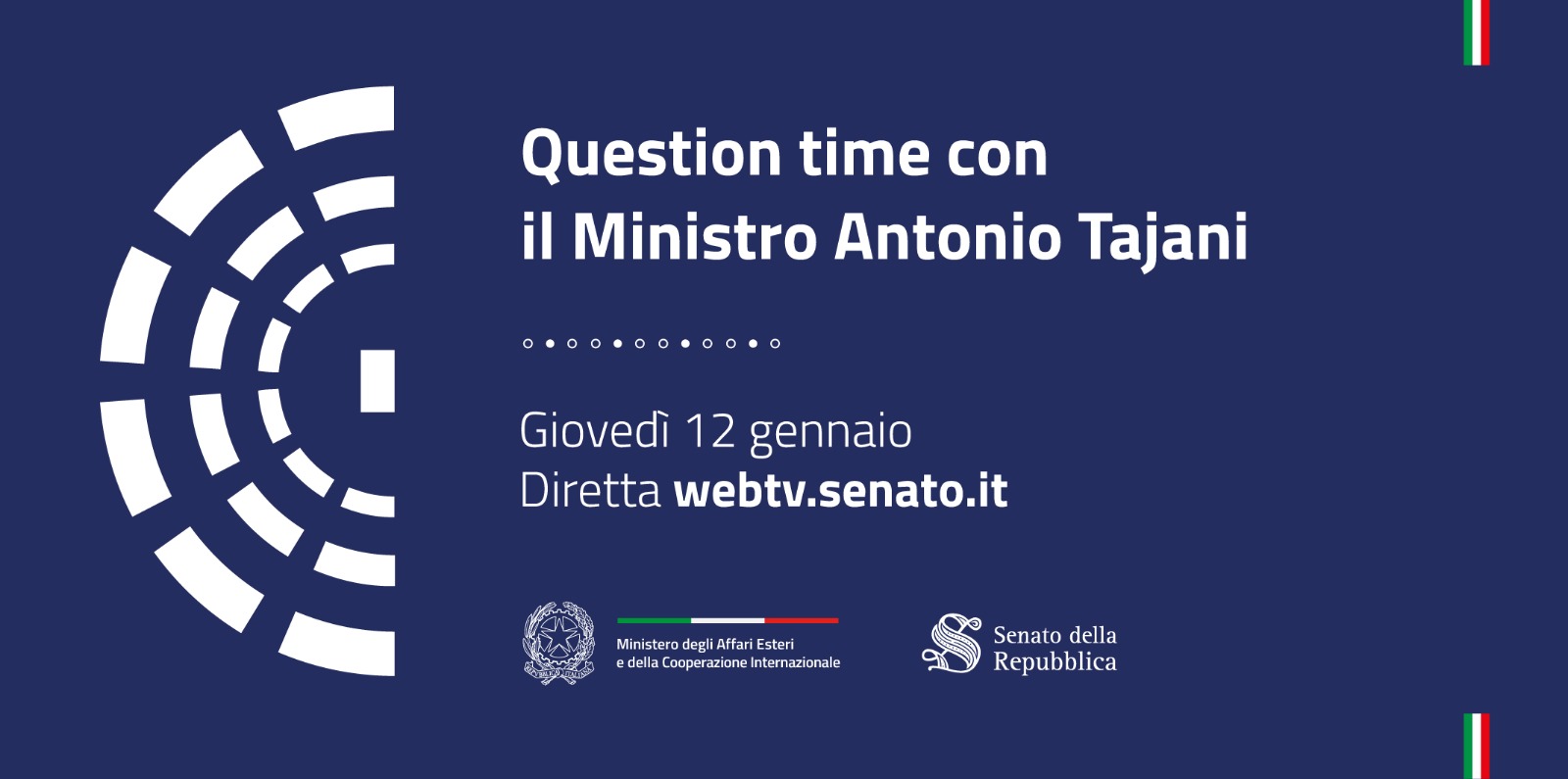 Il Ministro Antonio Tajani partecipa alla sessione di Question Time al Senato