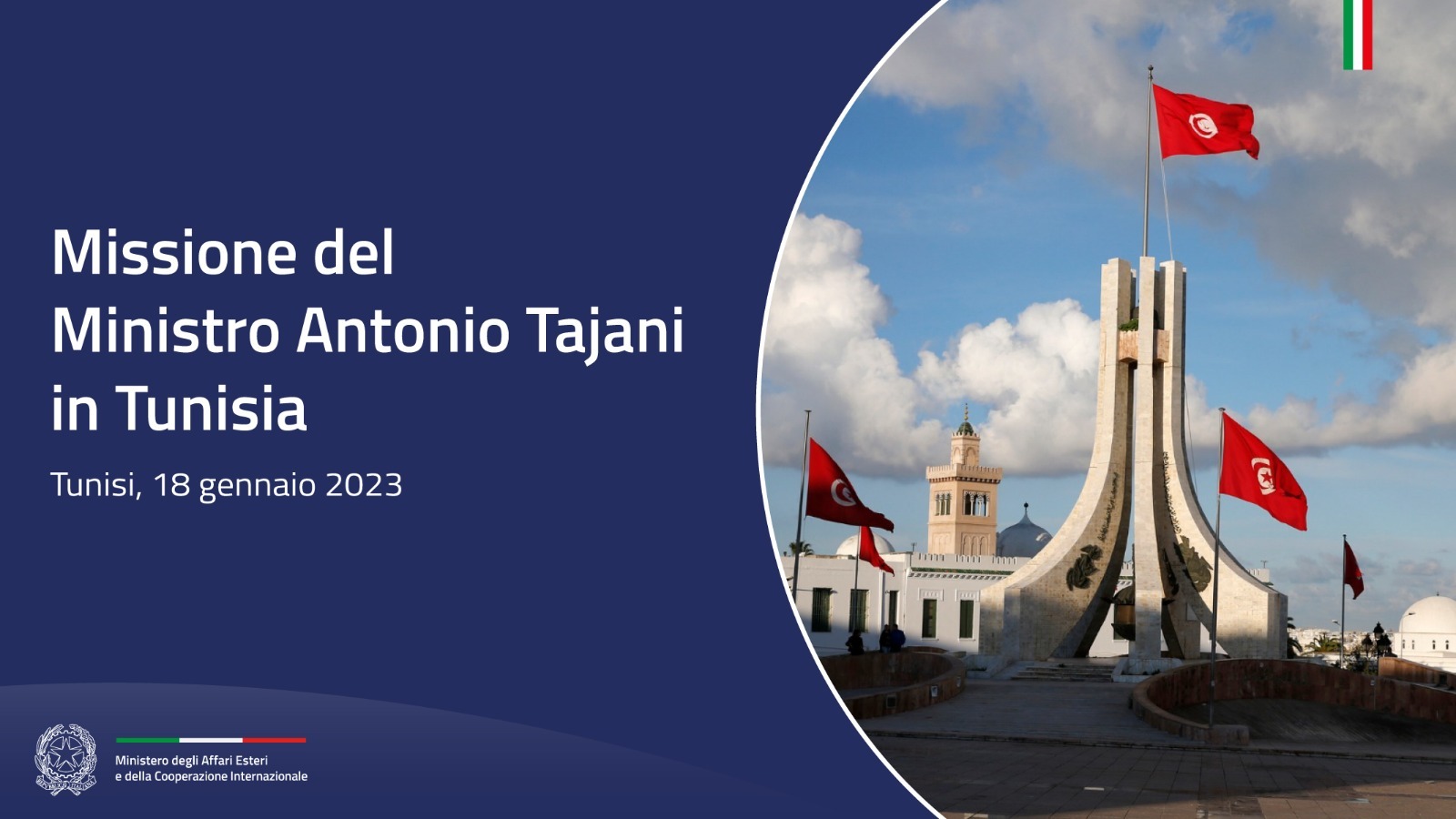 Missione del Ministro Tajani in Tunisia