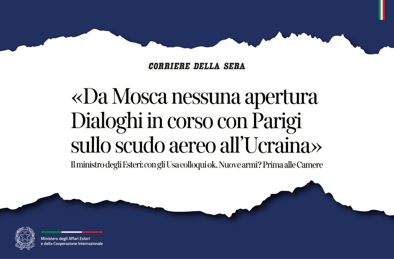 Tajani Da Mosca nessuna apertura Dialoghi in corso con Parigi sullo scudo aereo all’Ucraina