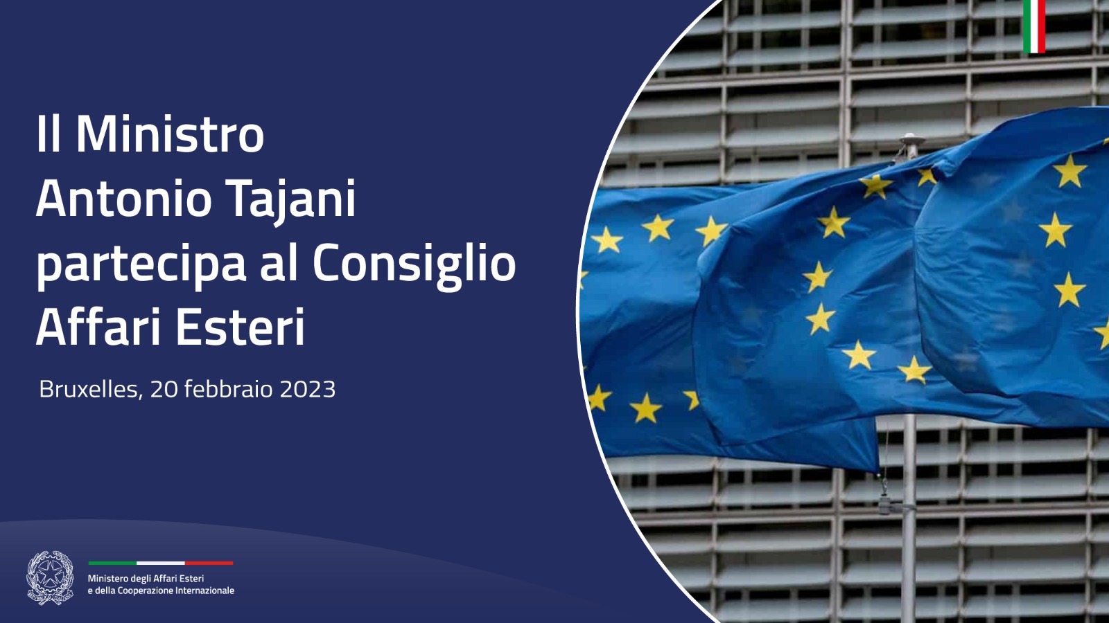 Il Ministro Antonio Tajani partecipa al Consiglio Affari Esteri