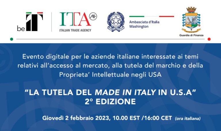 Washington, Webinar per tutela marchi italiani negli USA