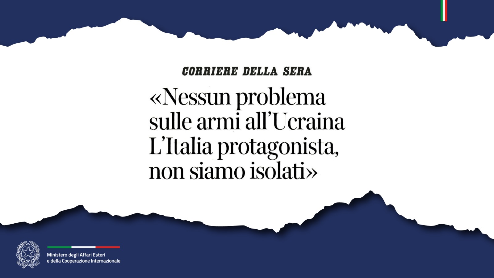 Tajani Nessun problema sulle armi all’ Ucraina L’Italia protagonista, non siamo isolati (Corriere della Sera)