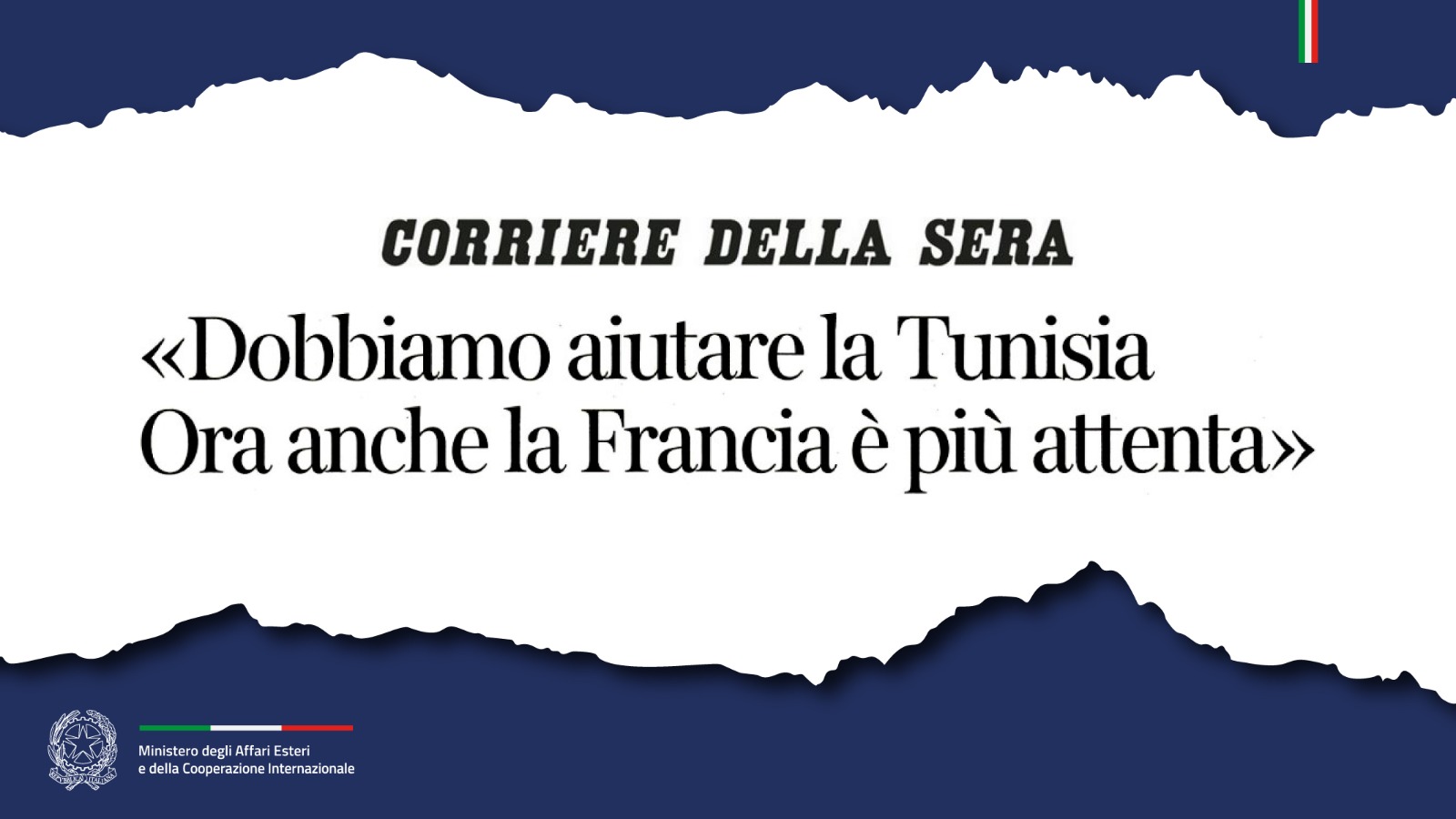 Tajani «Dobbiamo aiutare la Tunisia Ora anche la Francia è più attenta» (Corriere della Sera)