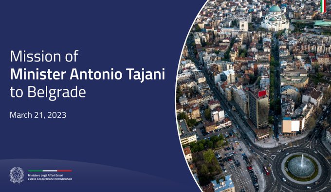 Mission of Minister Antonio Tajani to Belgrade