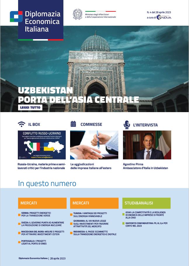 Agenzia Nova – DG Promozione Sistema Paese numero 04-2023 – Uzbekistan porta dell’Asia centrale