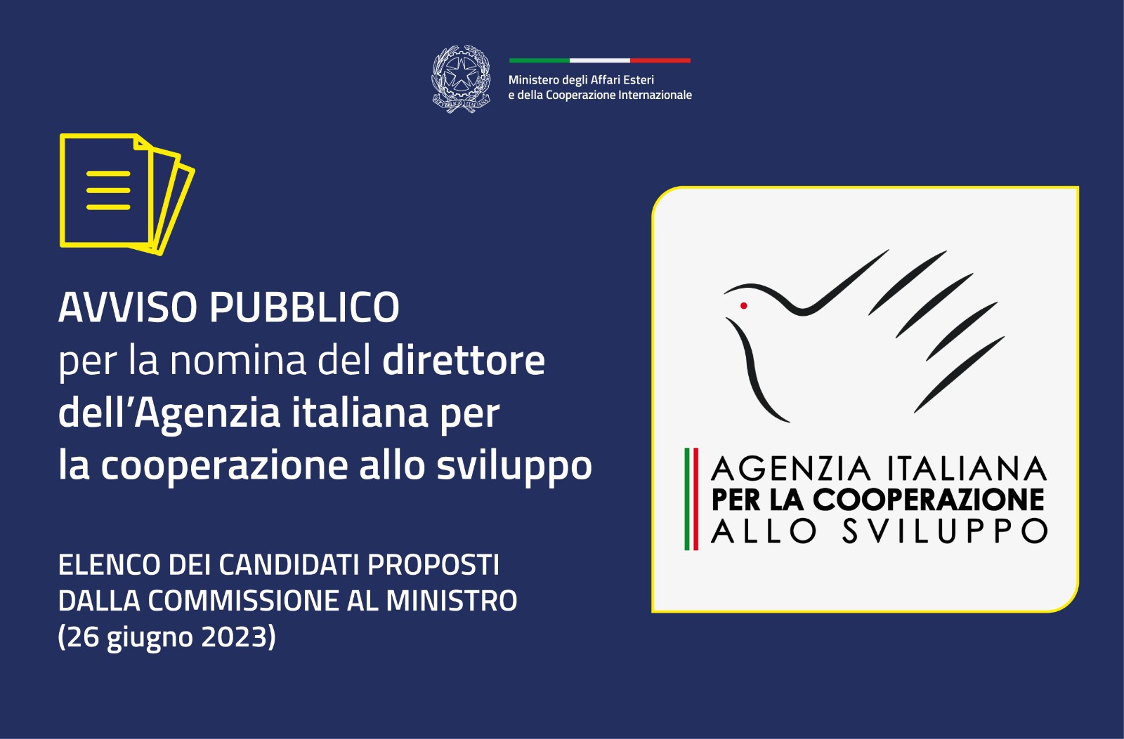AVVISO PUBBLICO nomina direttore AICS