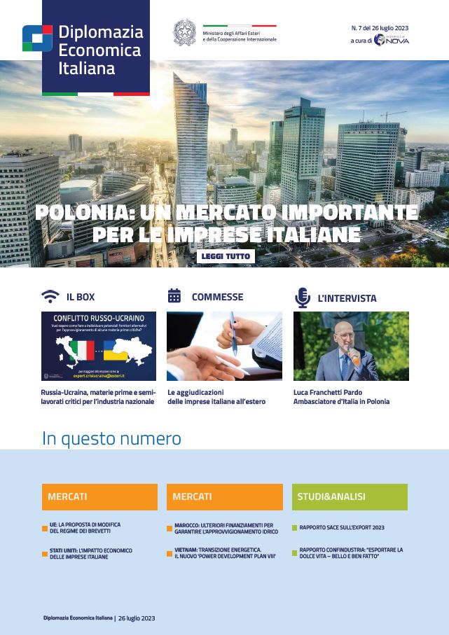 Agenzia Nova – DG Promozione Sistema Paese numero 07-2023 – Polonia: un mercato importante per le imprese italiane