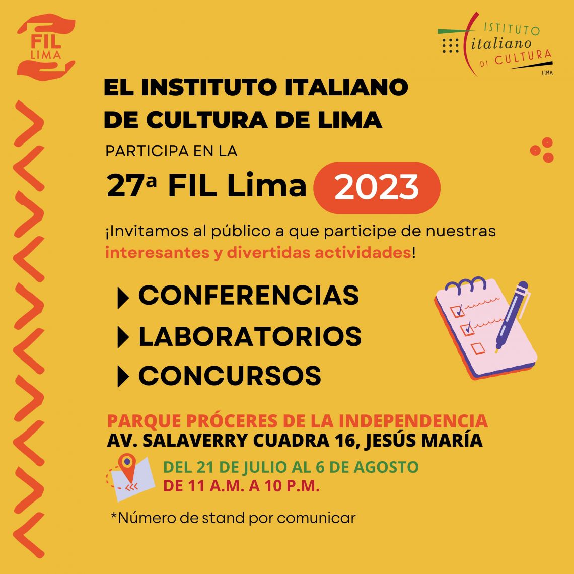 Lima, Italia presente alla Fiera Internazionale del Libro