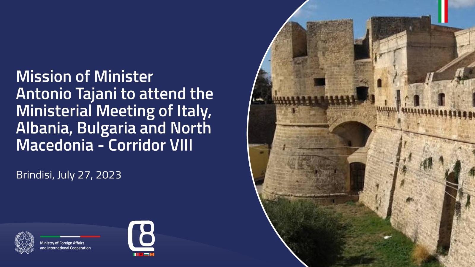 Mission of Minister Antonio Tajani to Brindisi