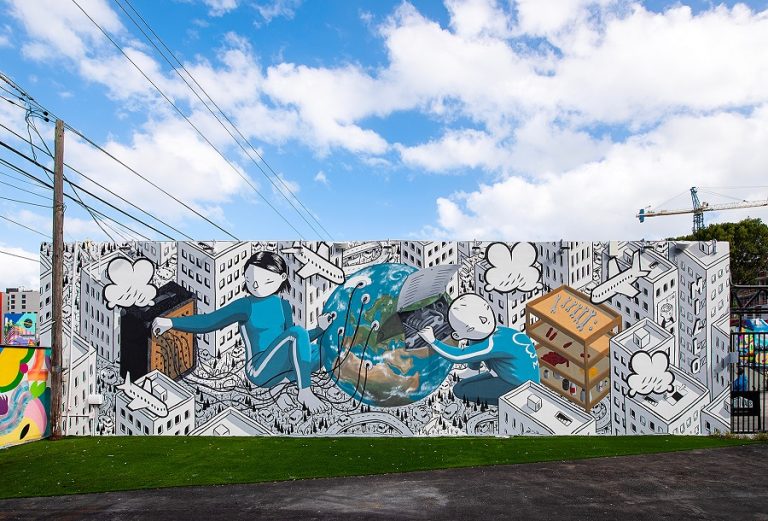 Murale di MILLO ad Atene per celebrare Calvino