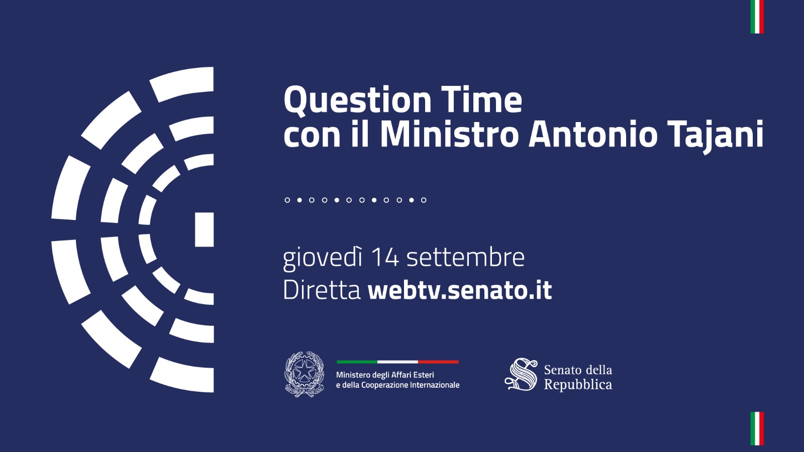 Il Ministro Antonio Tajani partecipa alla sessione di Question Time