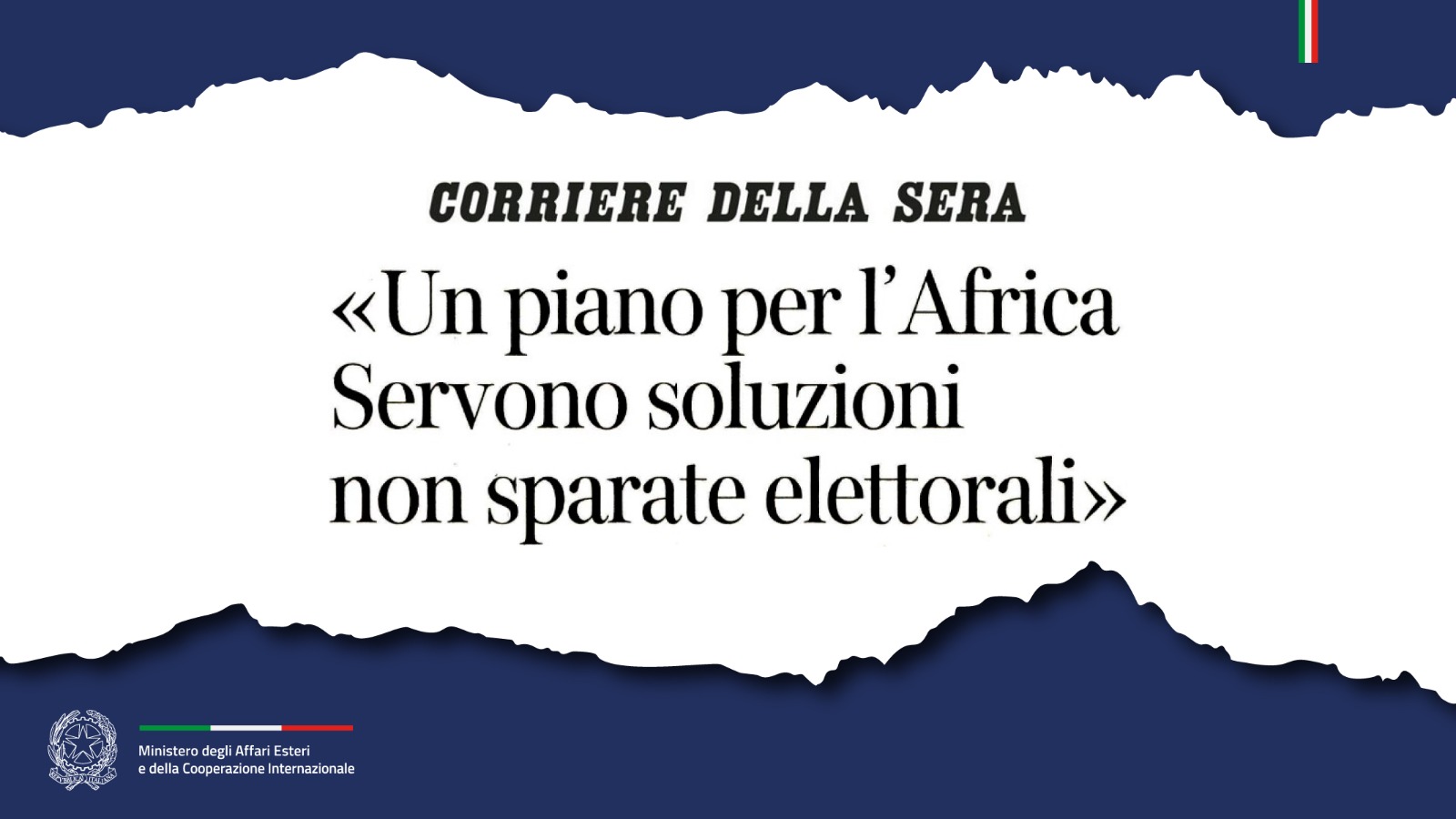 Tajani: «Un piano per l’Africa Servono soluzioni non sparate elettorali» (Corriere della Sera)