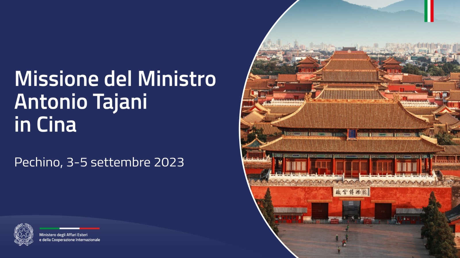 Missione del Ministro Antonio Tajani in Cina