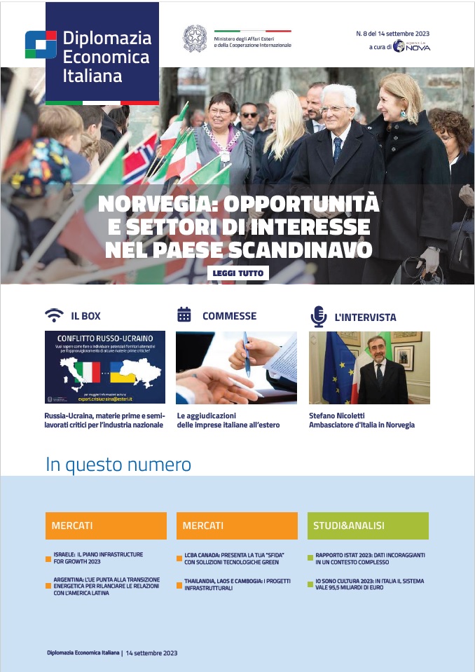 Agenzia Nova – DG Promozione Sistema Paese numero 08-2023 – Norvegia: opportunità e settori di interesse nel paese scandinavo