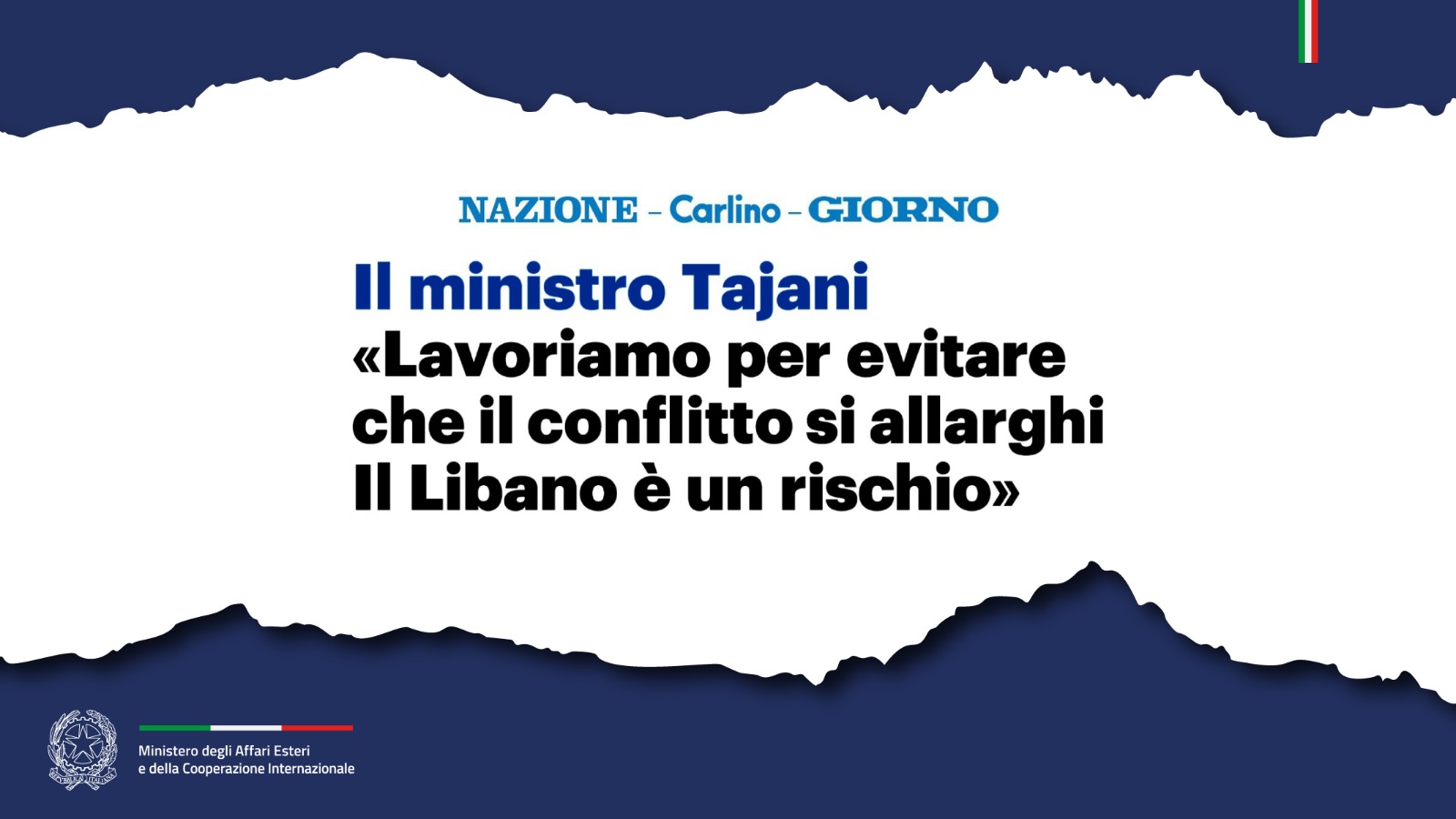 Intervista Ministro Antonio Tajani Carlino Nazione