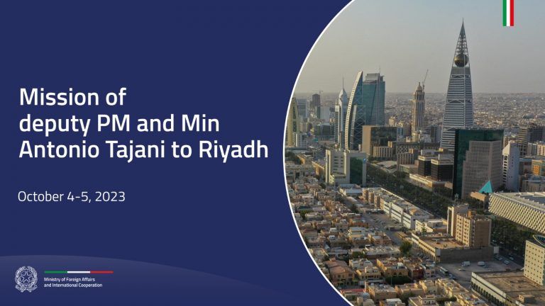Mission of Minister Antonio Tajani to Riyadh