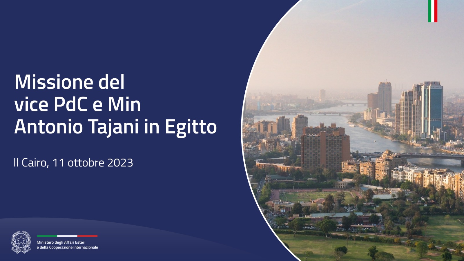 Missione del Ministro Tajani in Egitto