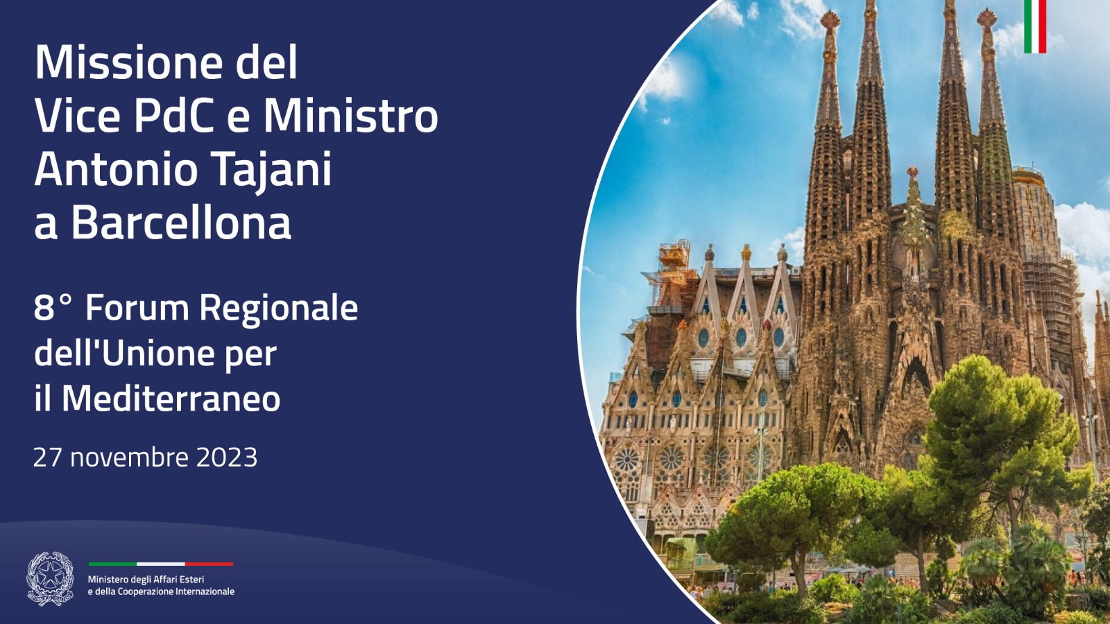 Missione del Ministro Antonio Tajani a Barcellona