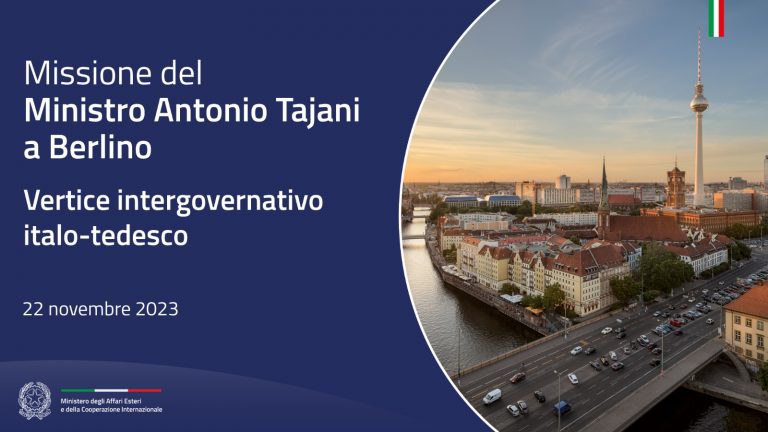 Missione del Ministro Antonio Tajani a Berlino - Vertice intergovernativo italo-tedesco