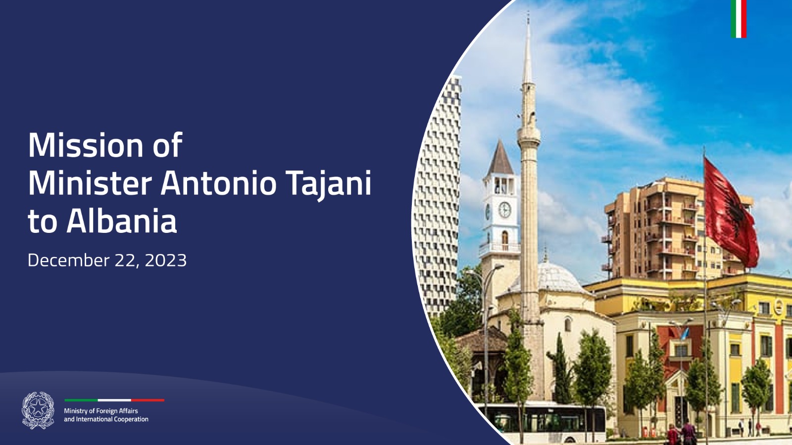 Mission of Minister Antonio Tajani to Albania