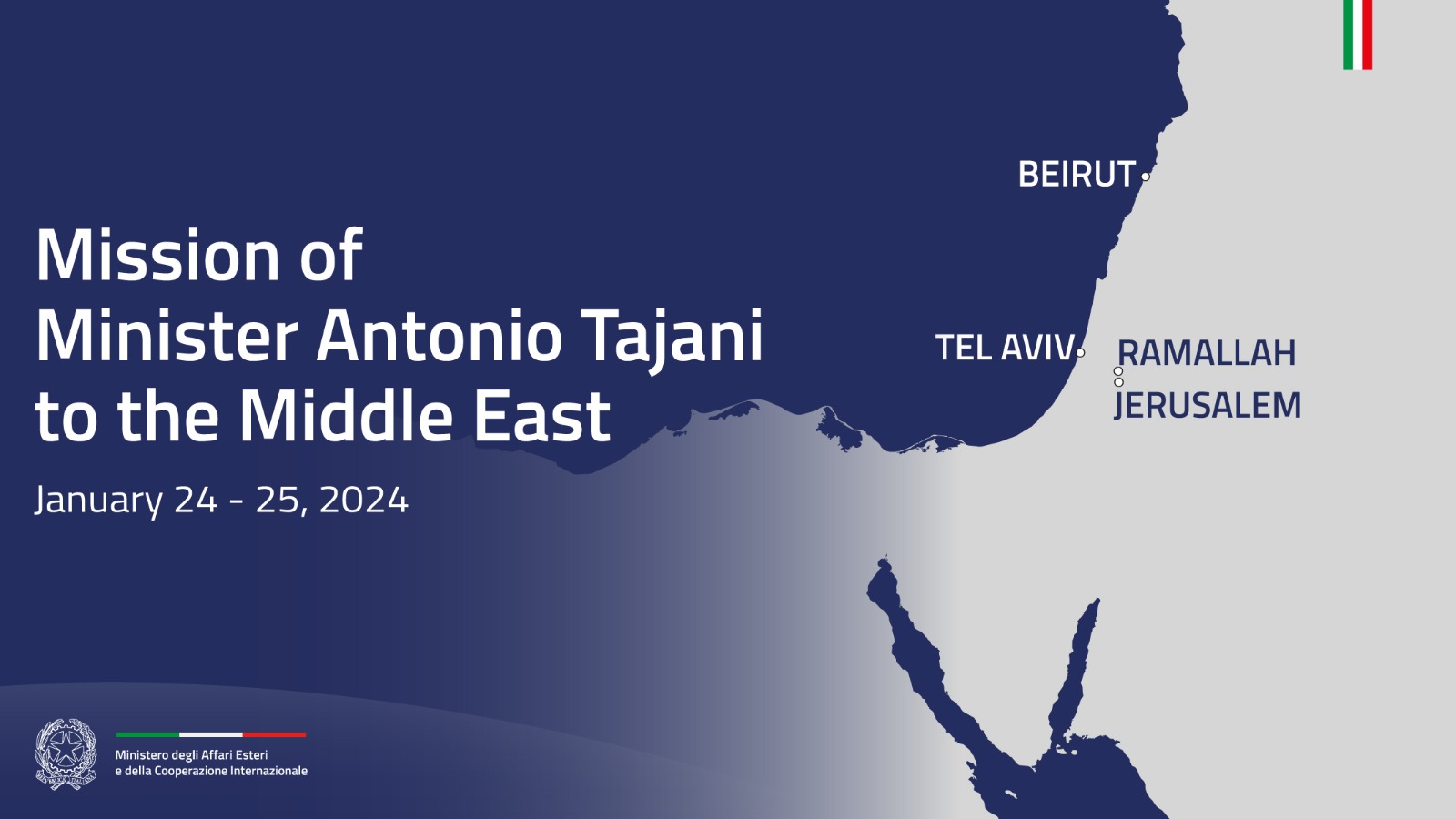 Mission of Minister Antonio Tajani to the Middle East