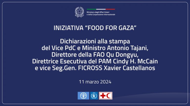 Presentazione dell’iniziativa “Food for Gaza”