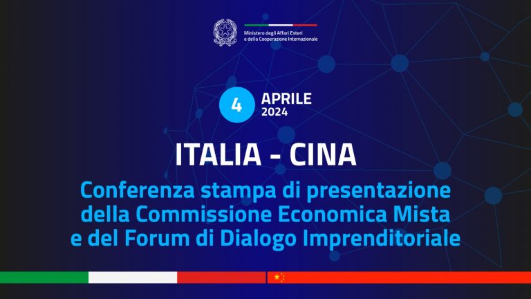 Conferenza Stampa del Ministro Antonio Tajani per la presentazione della Commissione Economica Mista Italia – Cina