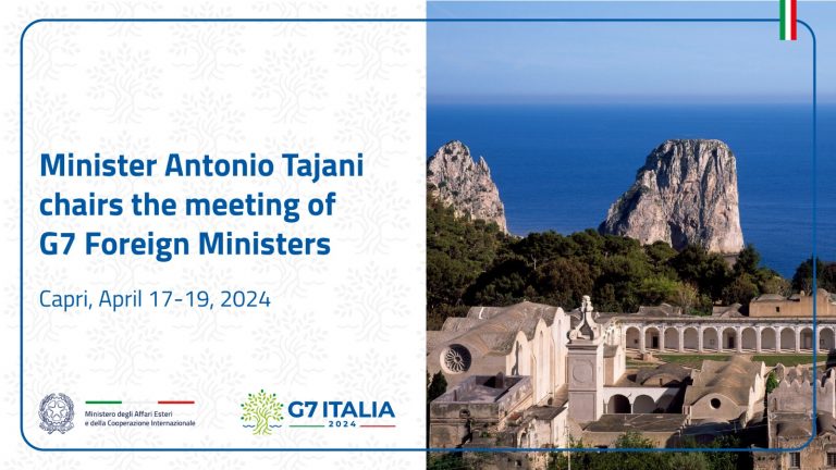 Minister Antonio Tajani chairs the meeting of G7 Foreign Ministers