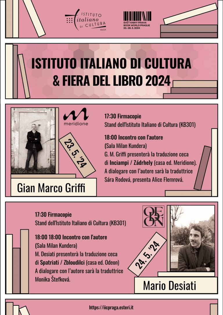 Italia protagonista alla fiera internazionale del libro di Praga con Griffi e Desiati