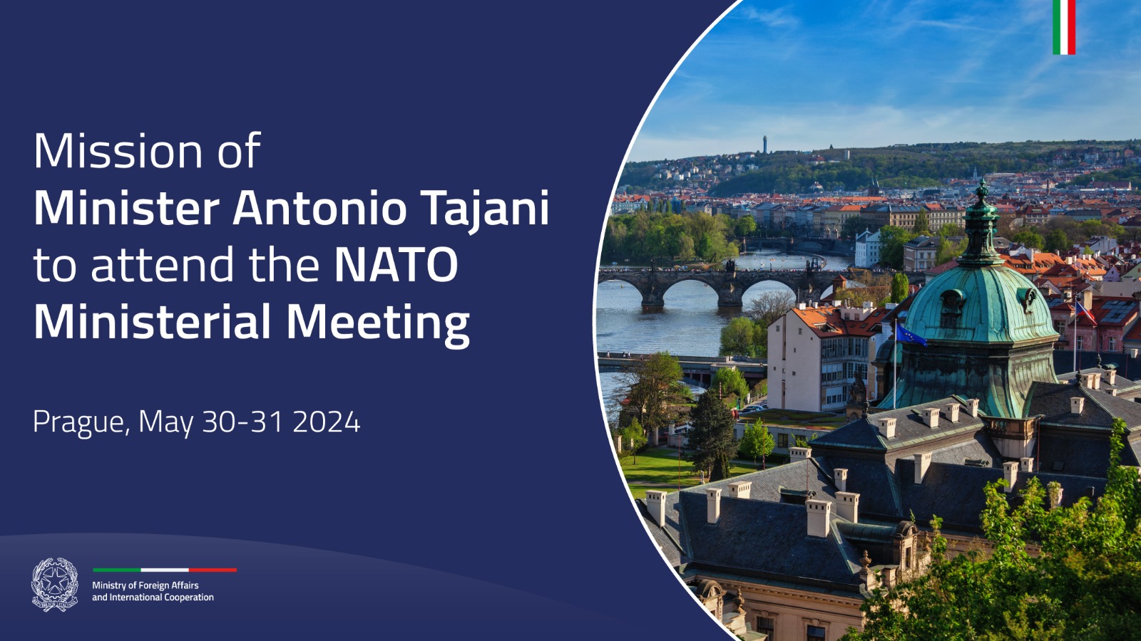 Mission of Minister Antonio Tajani to attend the NATO Ministerial Meeting