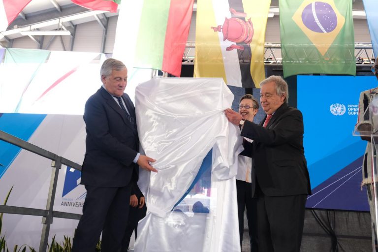 Tajani con il SG ONU Guterres a Brindisi per il trentesimo anniversario dello United Nations Global Service Centre