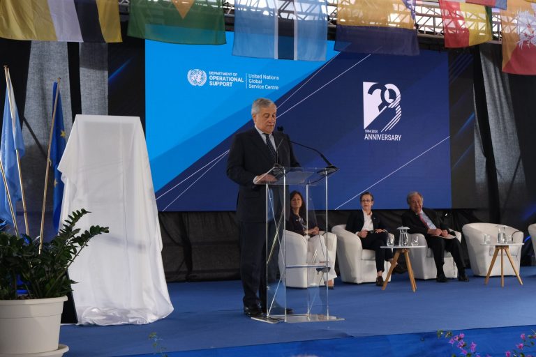 Tajani con il SG ONU Guterres a Brindisi per il trentesimo anniversario dello United Nations Global Service Centre