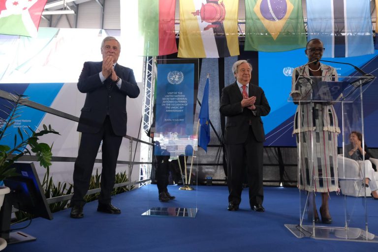 Tajani con il SG ONU Guterres a Brindisi per il trentesimo anniversario dello United Nations Global Service Centre