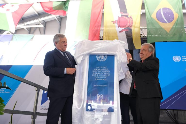 Tajani con il SG ONU Guterres a Brindisi per il trentesimo anniversario dello United Nations Global Service Centre