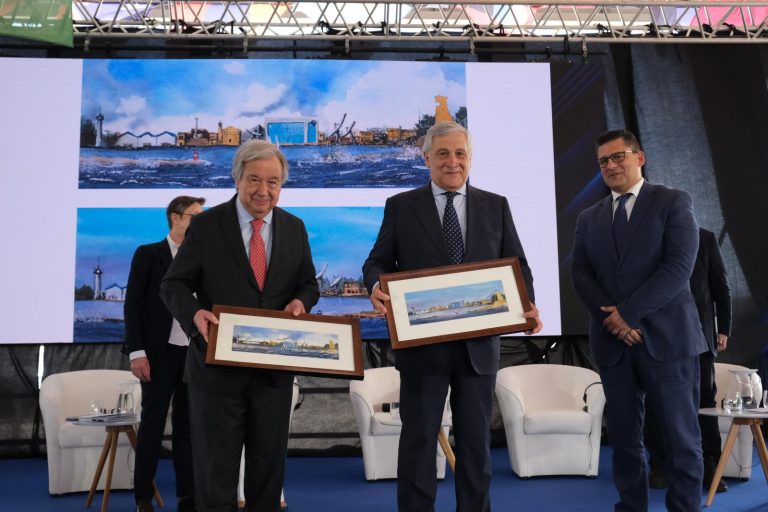 Tajani con il SG ONU Guterres a Brindisi per il trentesimo anniversario dello United Nations Global Service Centre