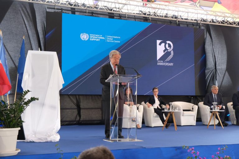 Tajani con il SG ONU Guterres a Brindisi per il trentesimo anniversario dello United Nations Global Service Centre